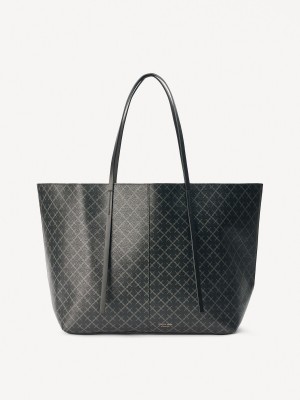 By Malene Birger Abi Printed Tote Bags Charcoal | UK_BB86919