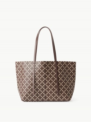 By Malene Birger Abigail Printed Tote Bags Warm brown | UK_BB13313