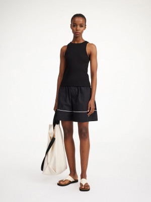 By Malene Birger Amanias Tank Tops Black | UK_BB17666