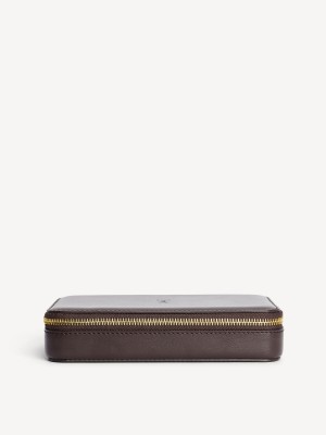 By Malene Birger Aya Cher Leather Jewellery Case Beauty Bags Dark Brown | UK_BB93230