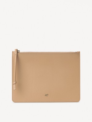 By Malene Birger Aya Leather Purse Bags Sand | UK_BB81453