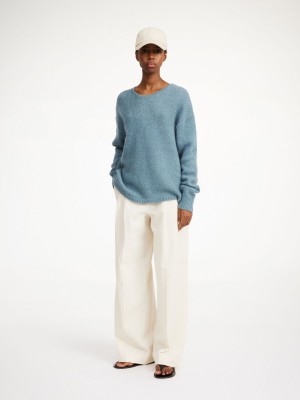 By Malene Birger Briella Mohair-blend Sweater Knitwear Cool Water | UK_BB68262