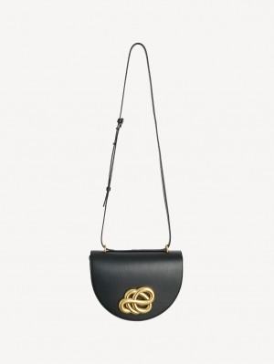 By Malene Birger Cebella Leather Shoulder Bags Black | UK_BB32656