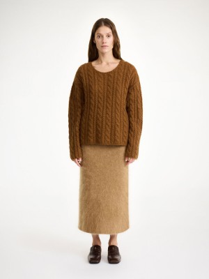 By Malene Birger Cierra Cable-knit Sweater Knitwear Bison | UK_BB56366