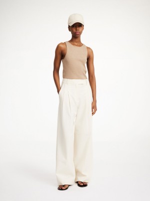 By Malene Birger Cymbaria High-waisted Trousers Soft White | UK_BB58855