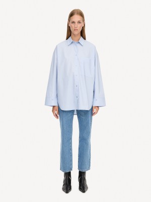 By Malene Birger Derris Organic Cotton Shirts Periwinkle Blue | UK_BB46920