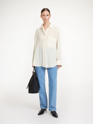 By Malene Birger Derris Organic Silk Shirts Whisper White | UK_BB40632