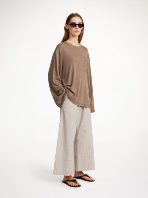 By Malene Birger Fayeh Oversized Longsleeve Tops Shitake | UK_BB86779