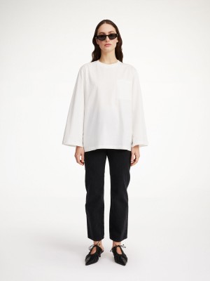 By Malene Birger Fayeh Oversized Longsleeve Tops Soft White | UK_BB55885