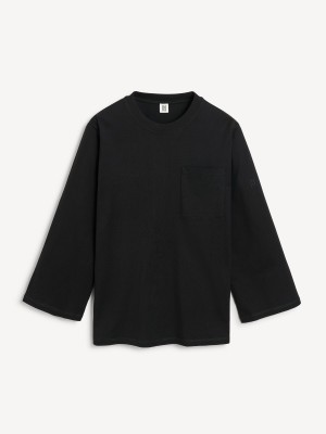 By Malene Birger Fayeh Oversized Longsleeve Tops Black | UK_BB38107