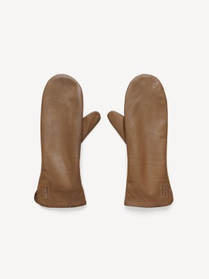 By Malene Birger Ginnyl Leather Mittens Other Accessories Shitake | UK_BB74102