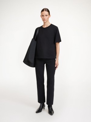 By Malene Birger Hedil T-shirt Tops Black | UK_BB43599