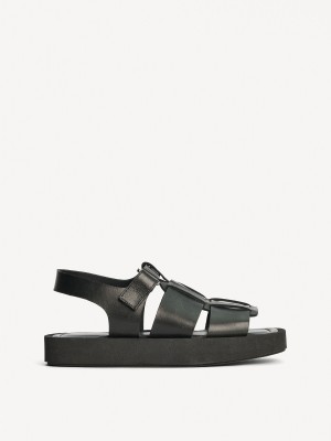 By Malene Birger Kleva Leather Sandals Shoes Black | UK_BB81230