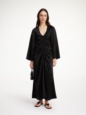 By Malene Birger Lavende Maxi Dress Black | UK_BB14829