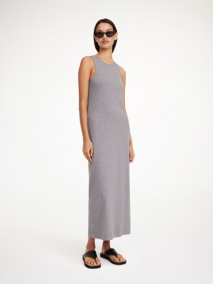 By Malene Birger Lovelo Maxi Dress Grey Melange | UK_BB67052