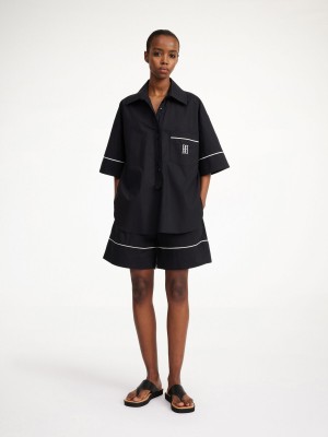 By Malene Birger Mallias Organic Cotton Shirt Tops Black | UK_BB19705