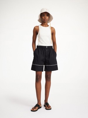 By Malene Birger Siara Organic Cotton Shorts Black | UK_BB30605