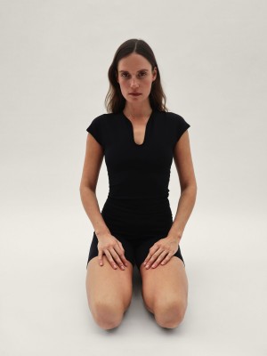 By Malene Birger Venazia Athletic Top Athleisure Wear Black | UK_BB47914