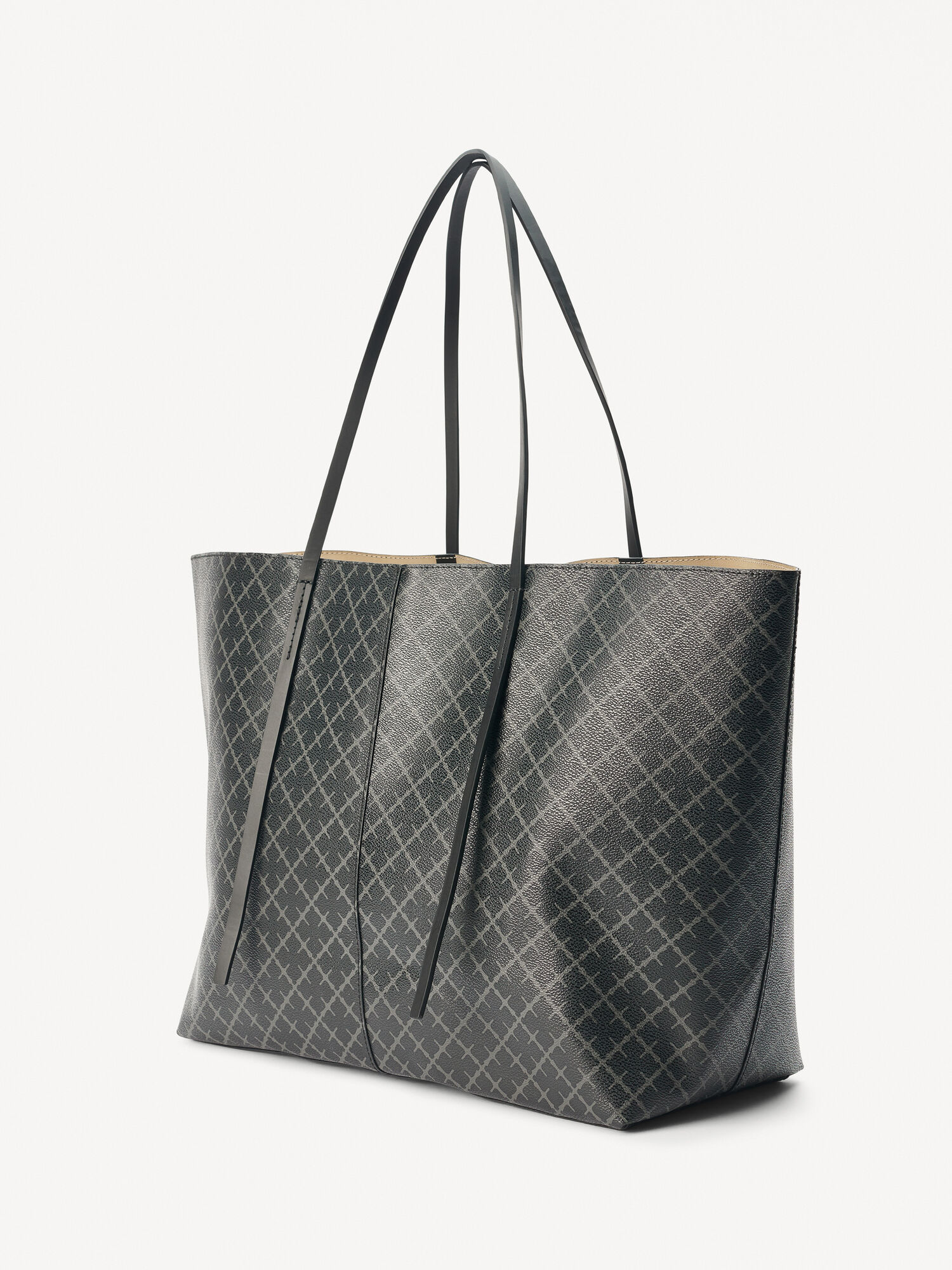 By Malene Birger Abi Printed Tote Bags Charcoal | UK_BB86919