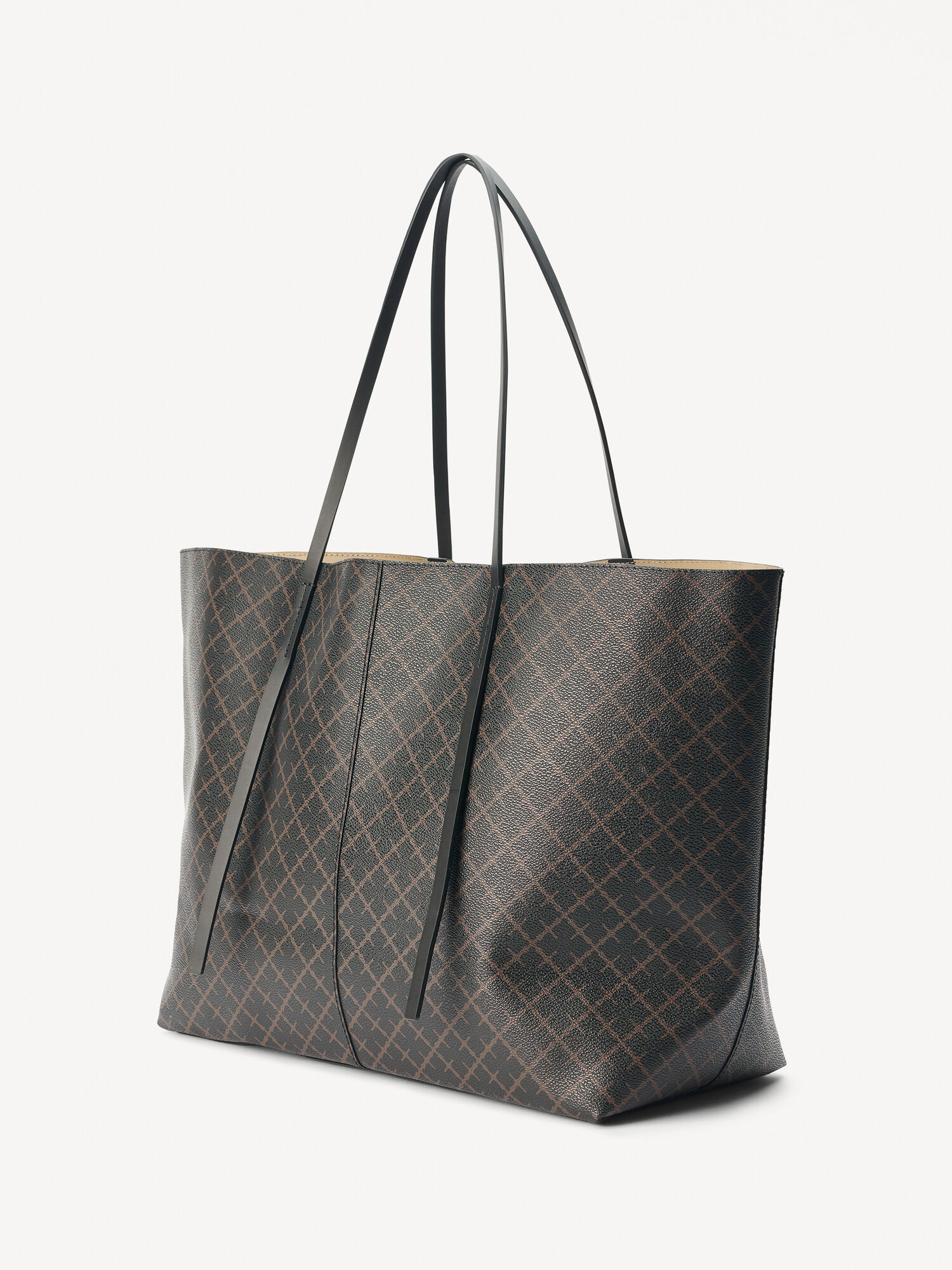 By Malene Birger Abi Printed Tote Bags Dark Chokolate | UK_BB90373