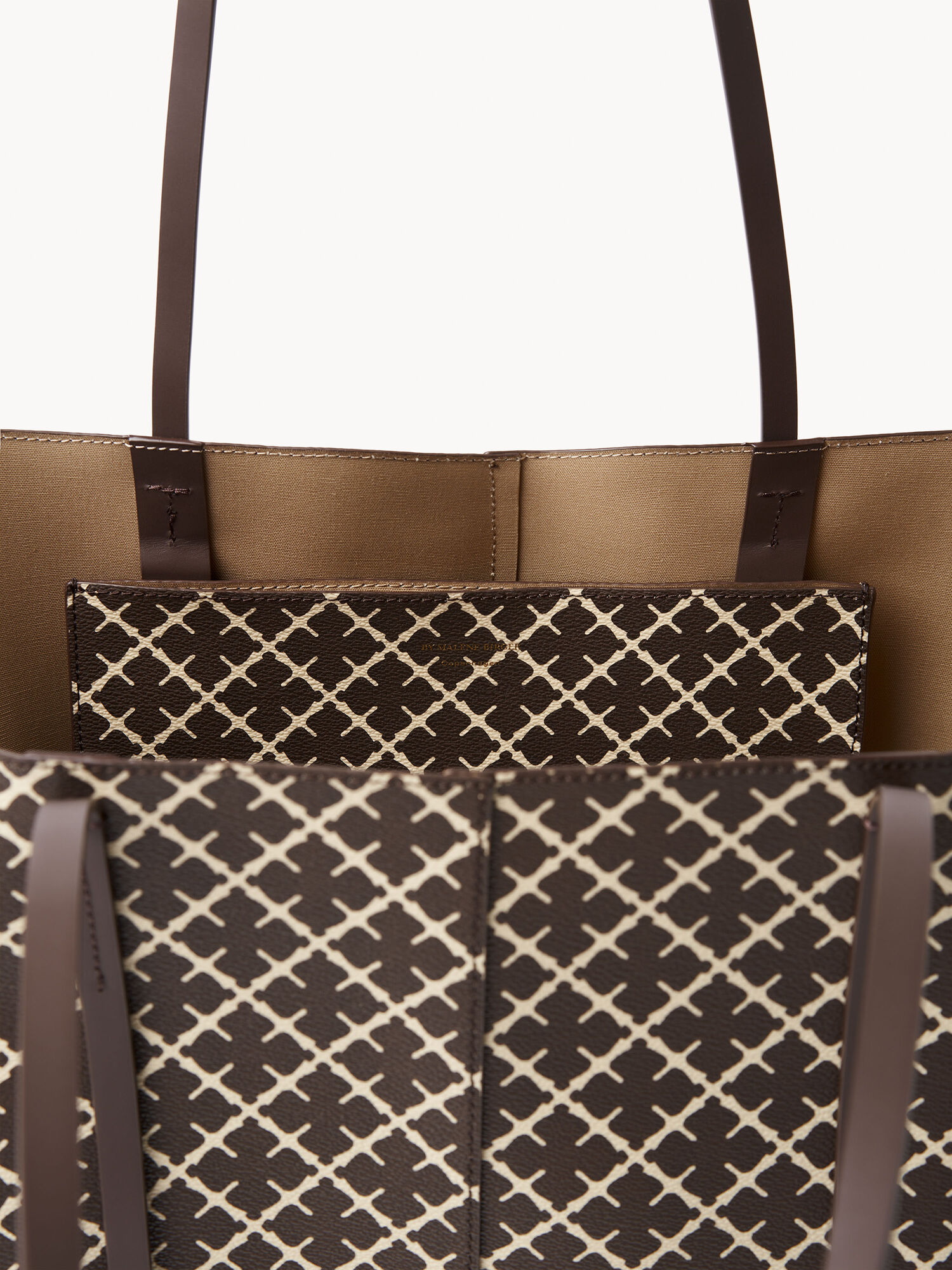 By Malene Birger Abi Printed Tote Bags Warm brown | UK_BB82348