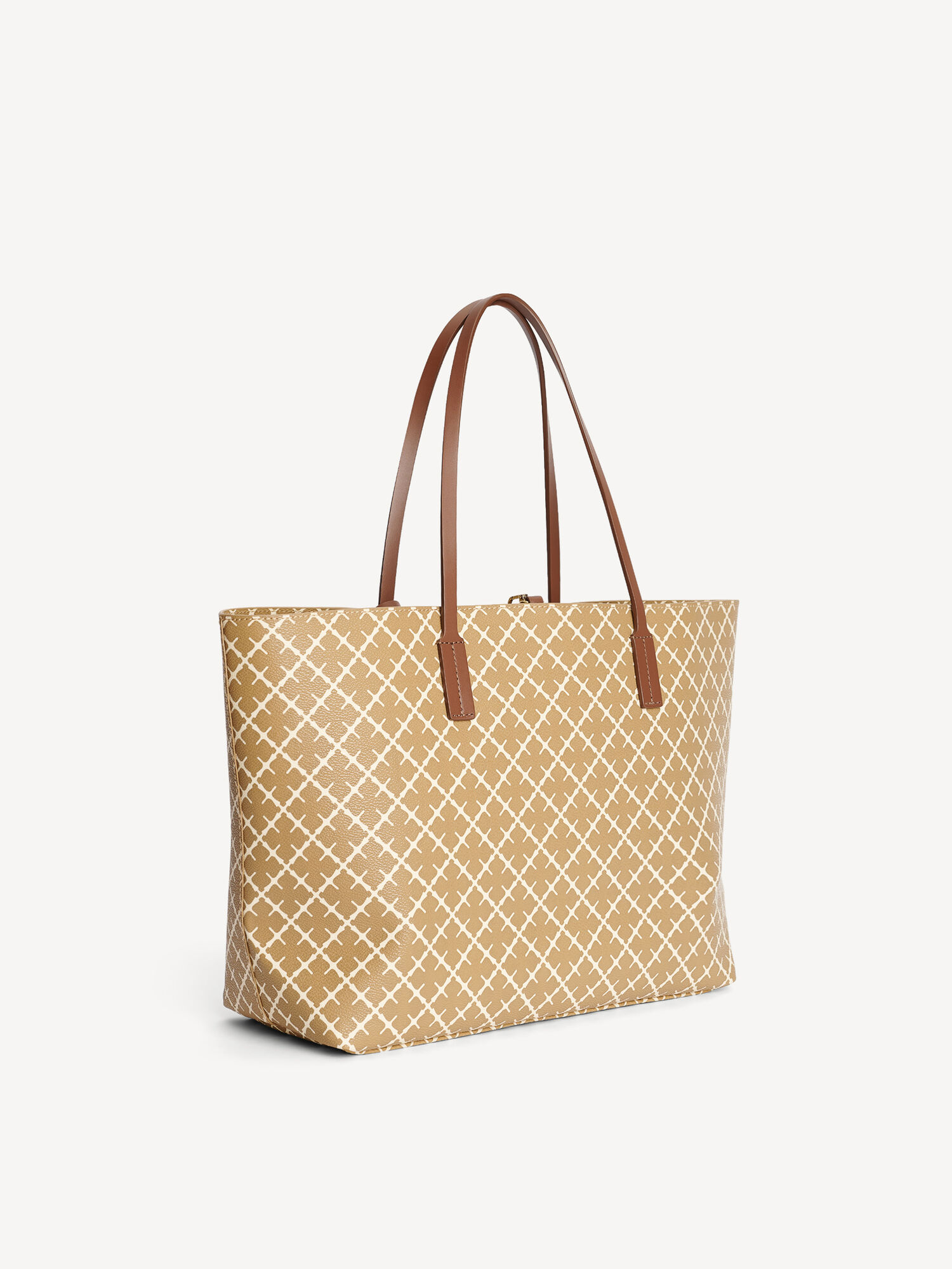 By Malene Birger Abigail Printed Tote Bags Golden Beige | UK_BB60969