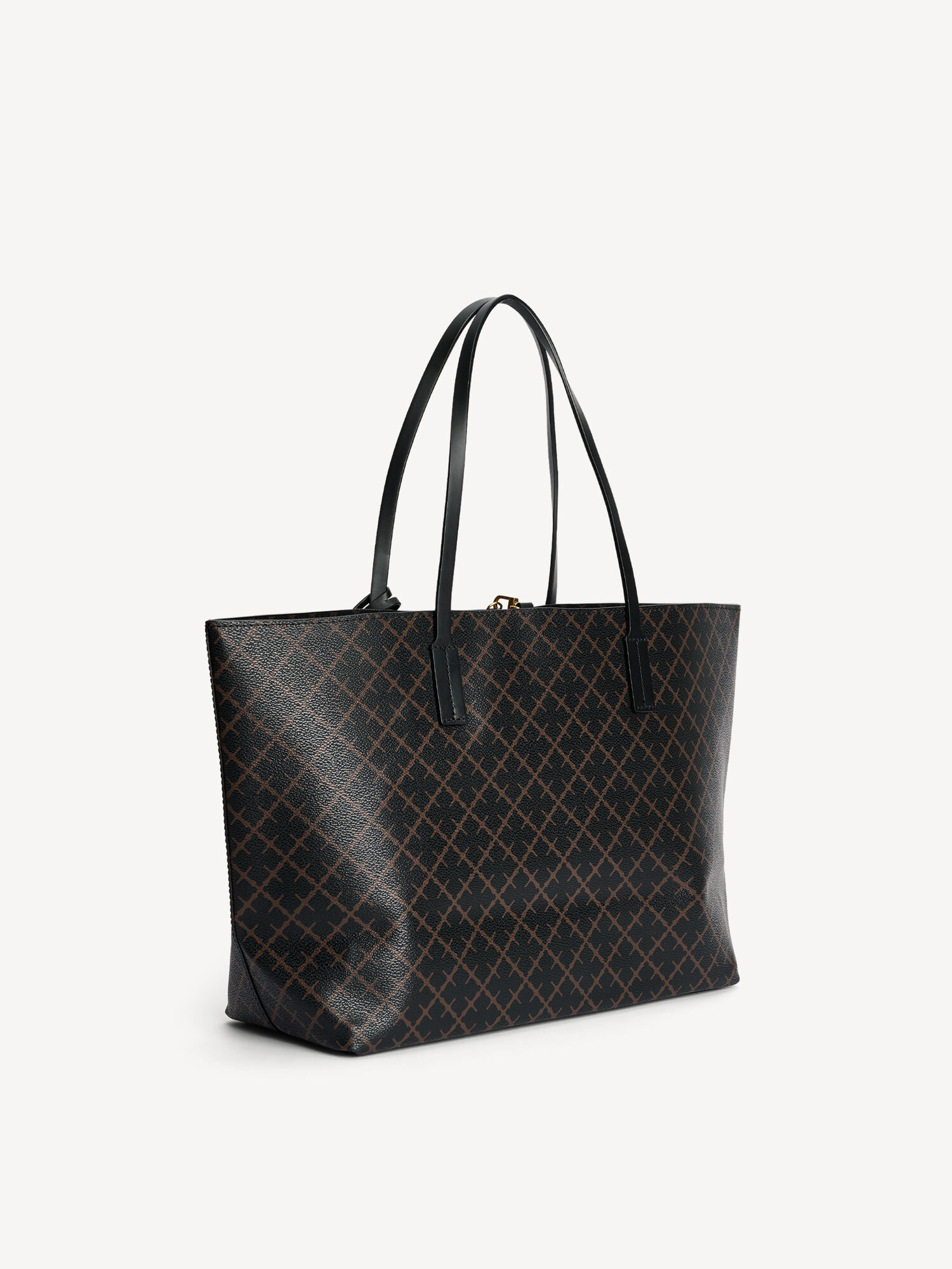 By Malene Birger Abigail Printed Tote Bags Dark Chokolate | UK_BB35213