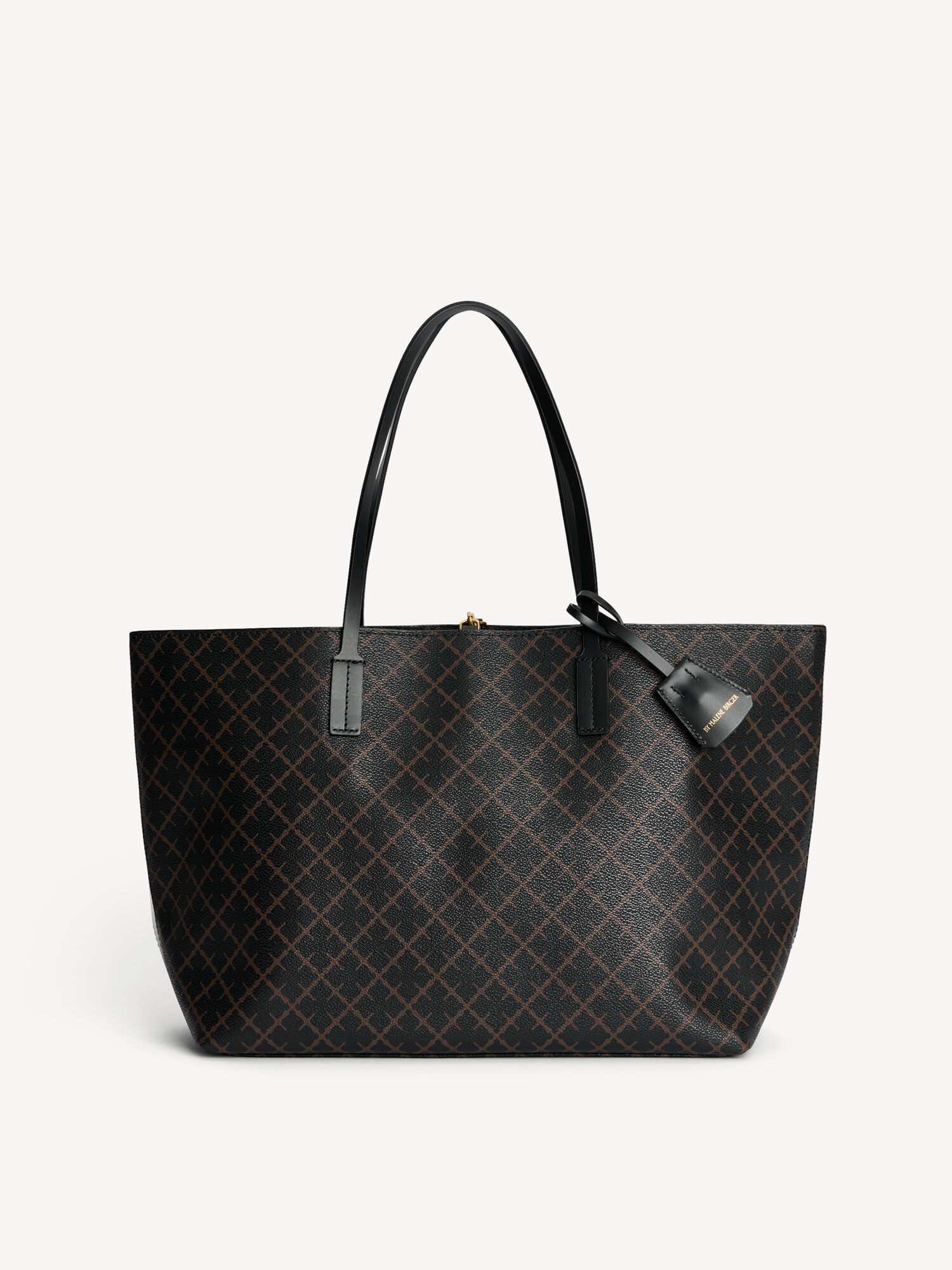 By Malene Birger Abigail Printed Tote Bags Dark Chokolate | UK_BB35213