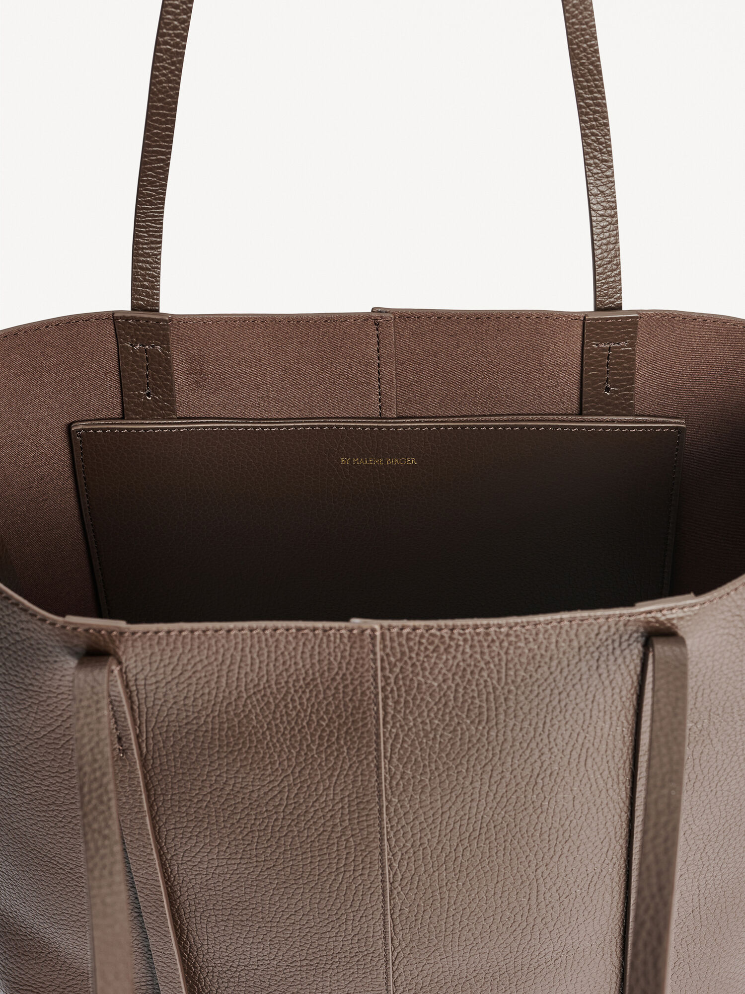 By Malene Birger Abilso Leather Tote Bags Coffee Bean | UK_BB25398