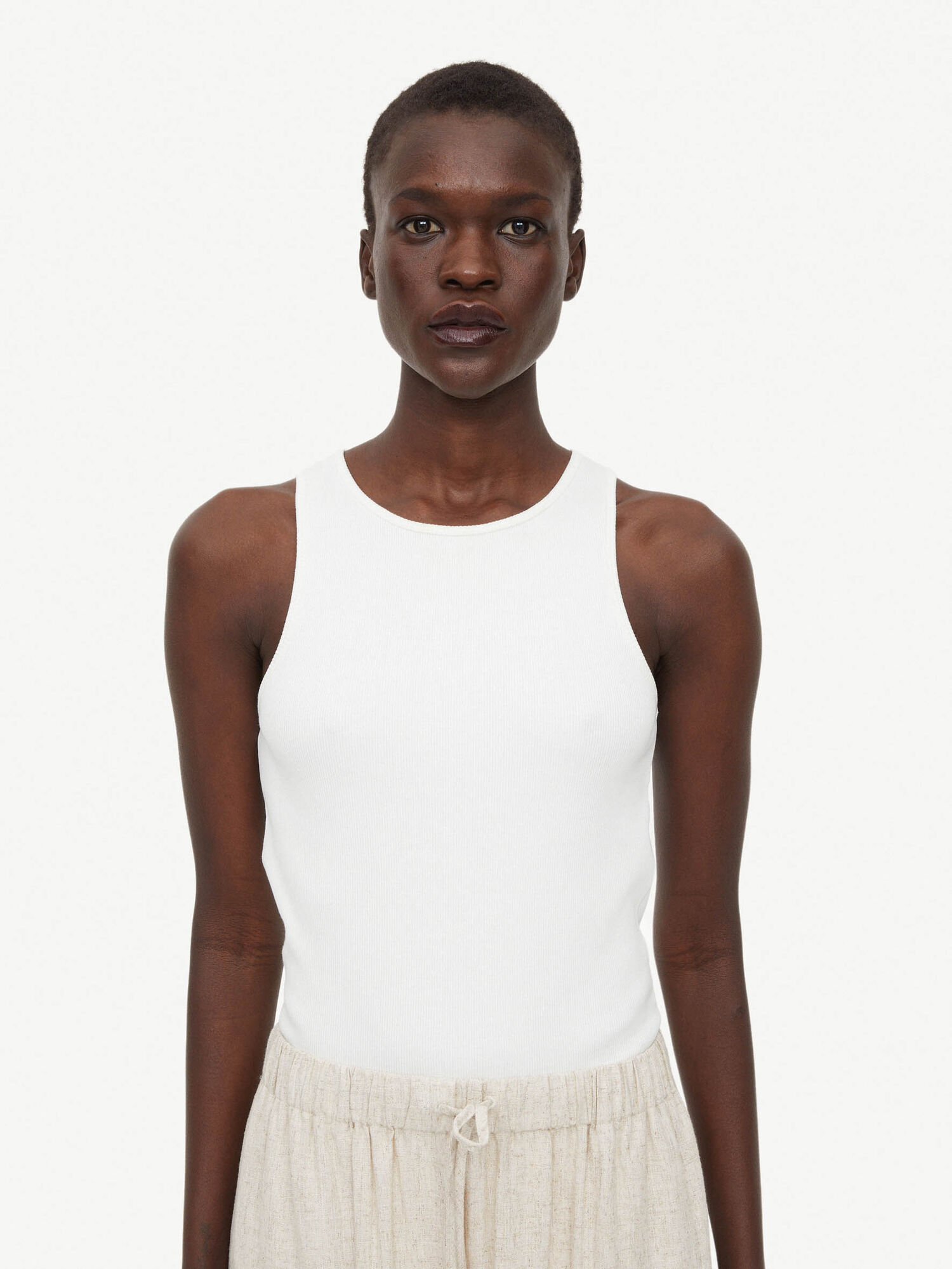 By Malene Birger Amani Tank Tops Soft White | UK_BB65647