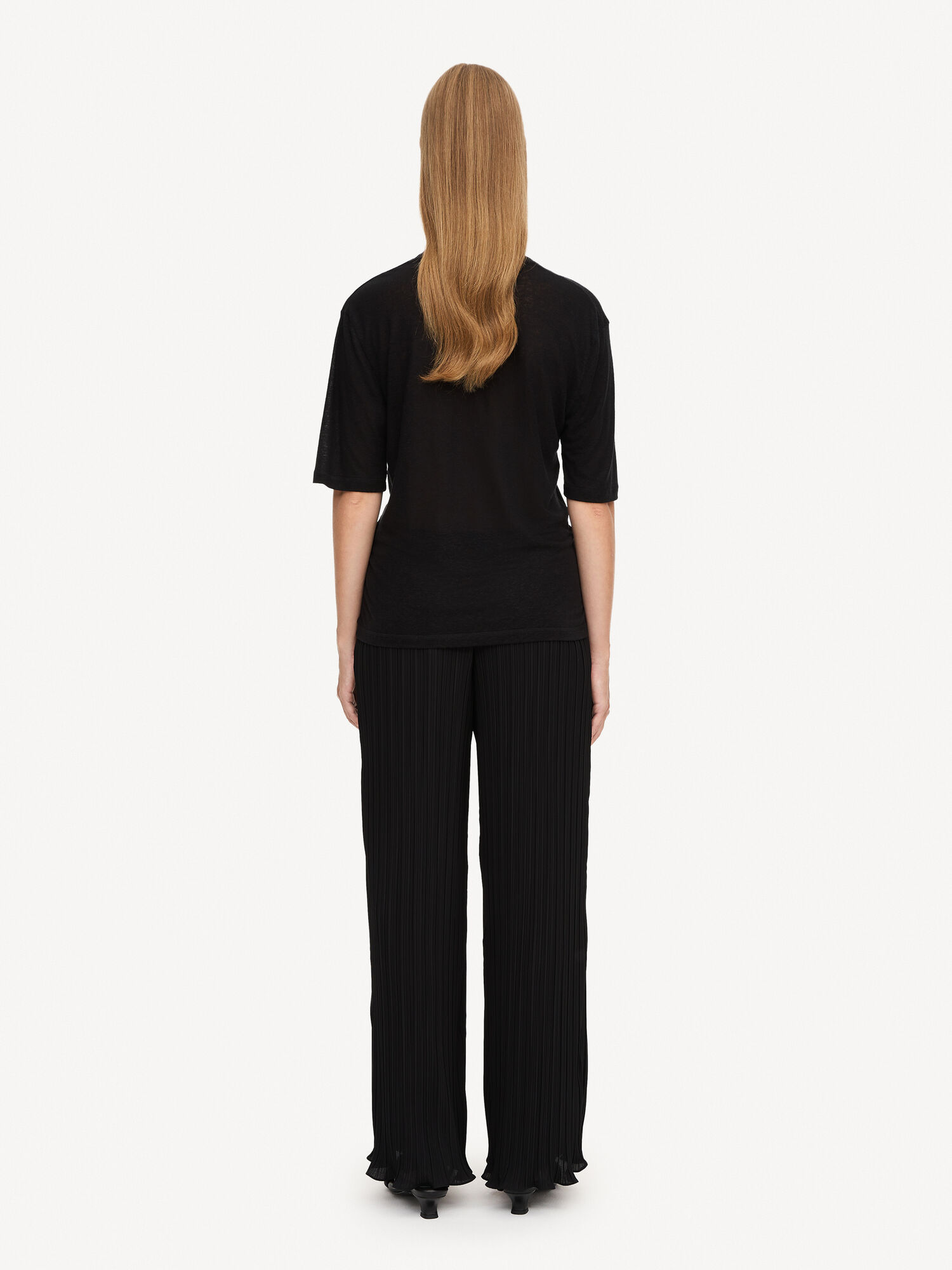 By Malene Birger Amaringa T-shirt Tops Black | UK_BB50592