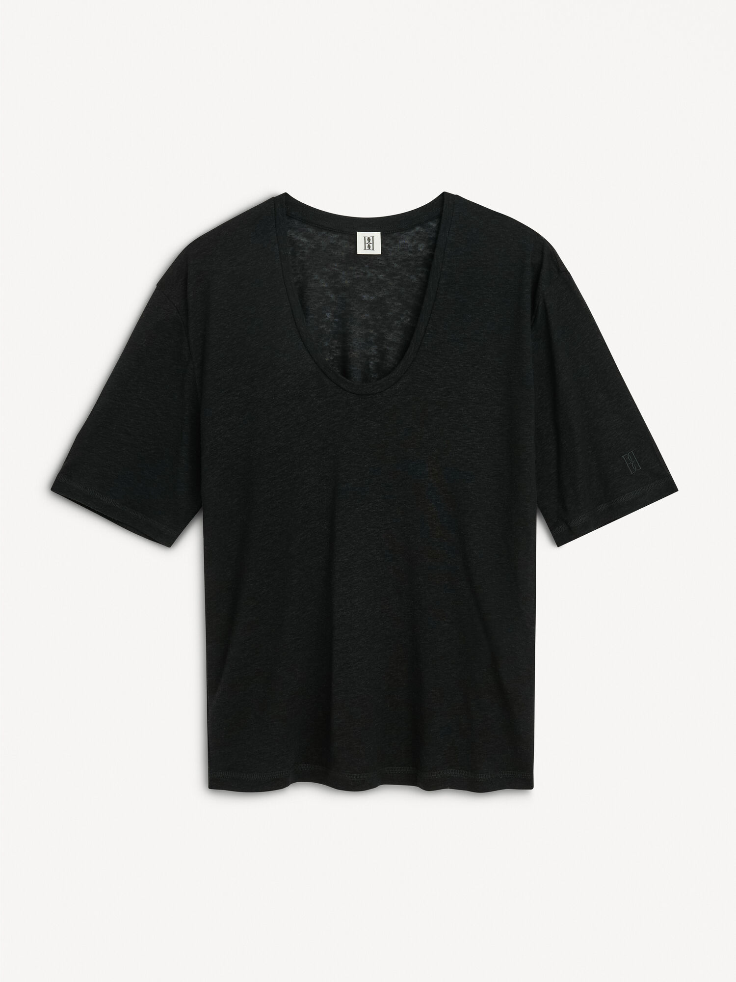 By Malene Birger Amaringa T-shirt Tops Black | UK_BB50592