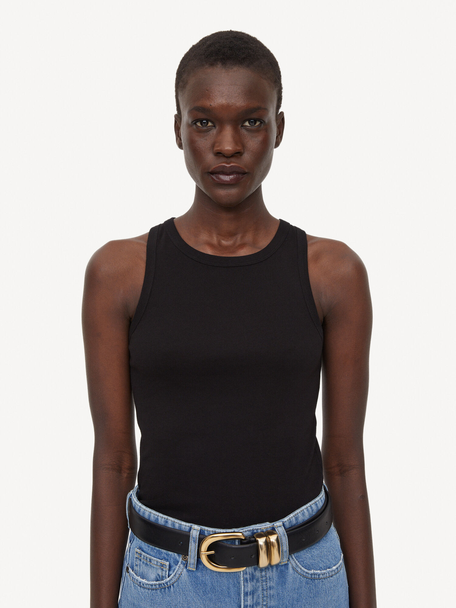 By Malene Birger Amiee Organic Cotton Tank Tops Black | UK_BB37643