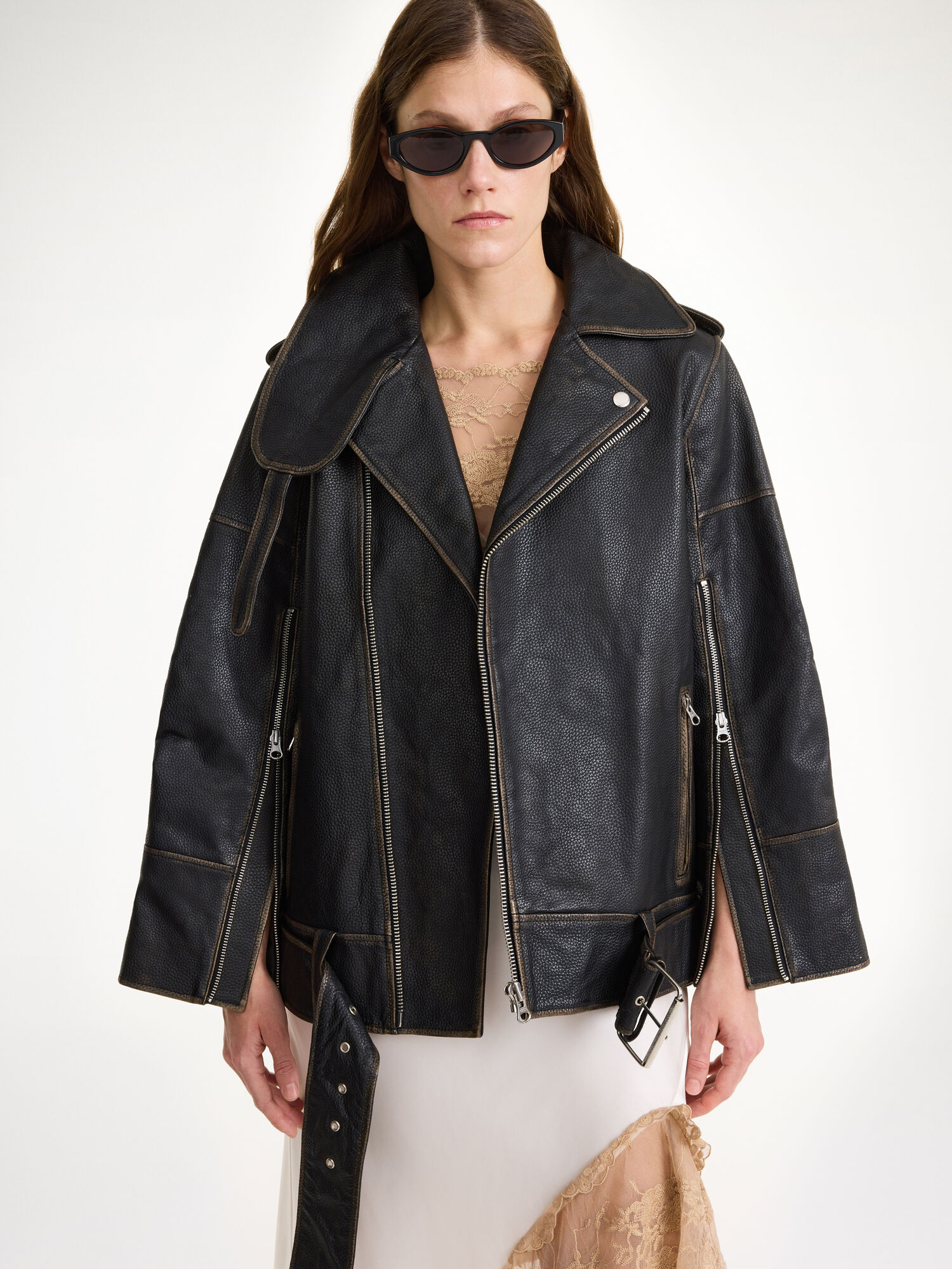 By Malene Birger Beatrisse Leather Jackets Black | UK_BB20984