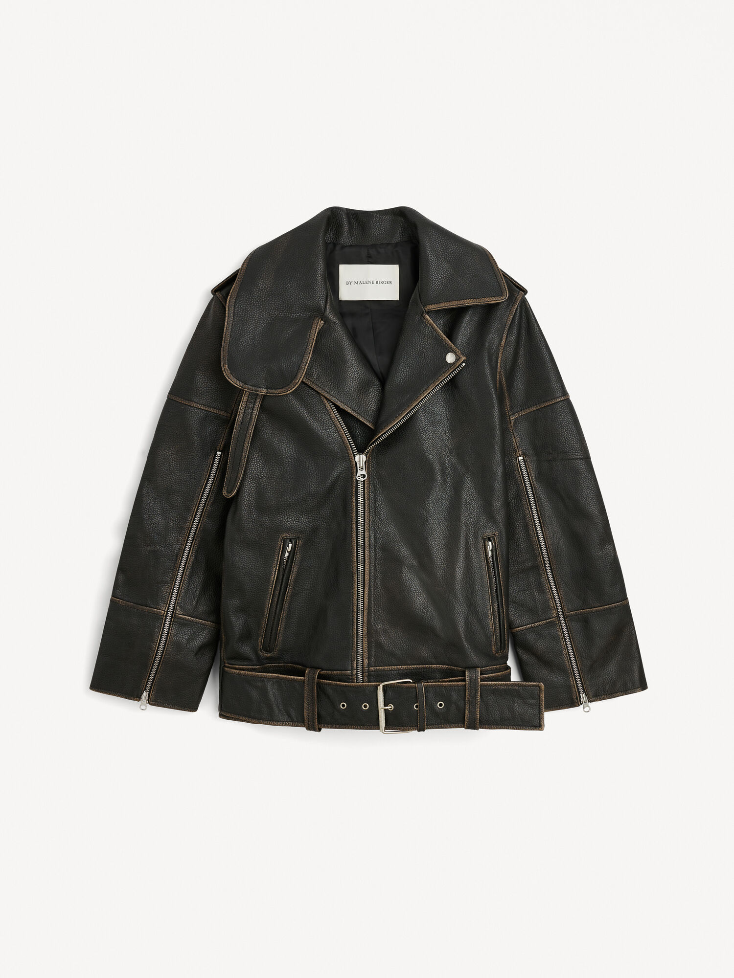 By Malene Birger Beatrisse Leather Jackets Black | UK_BB20984