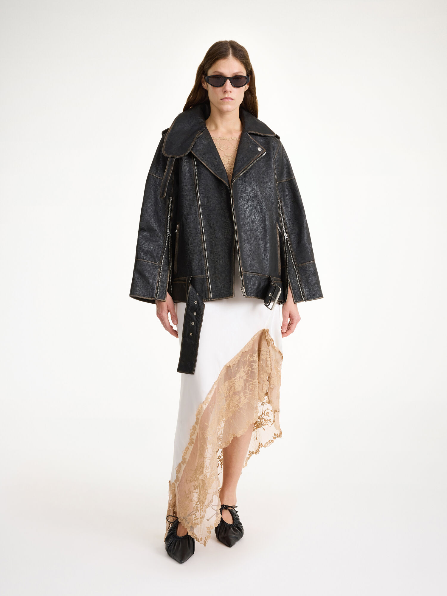 By Malene Birger Beatrisse Leather Jackets Black | UK_BB20984