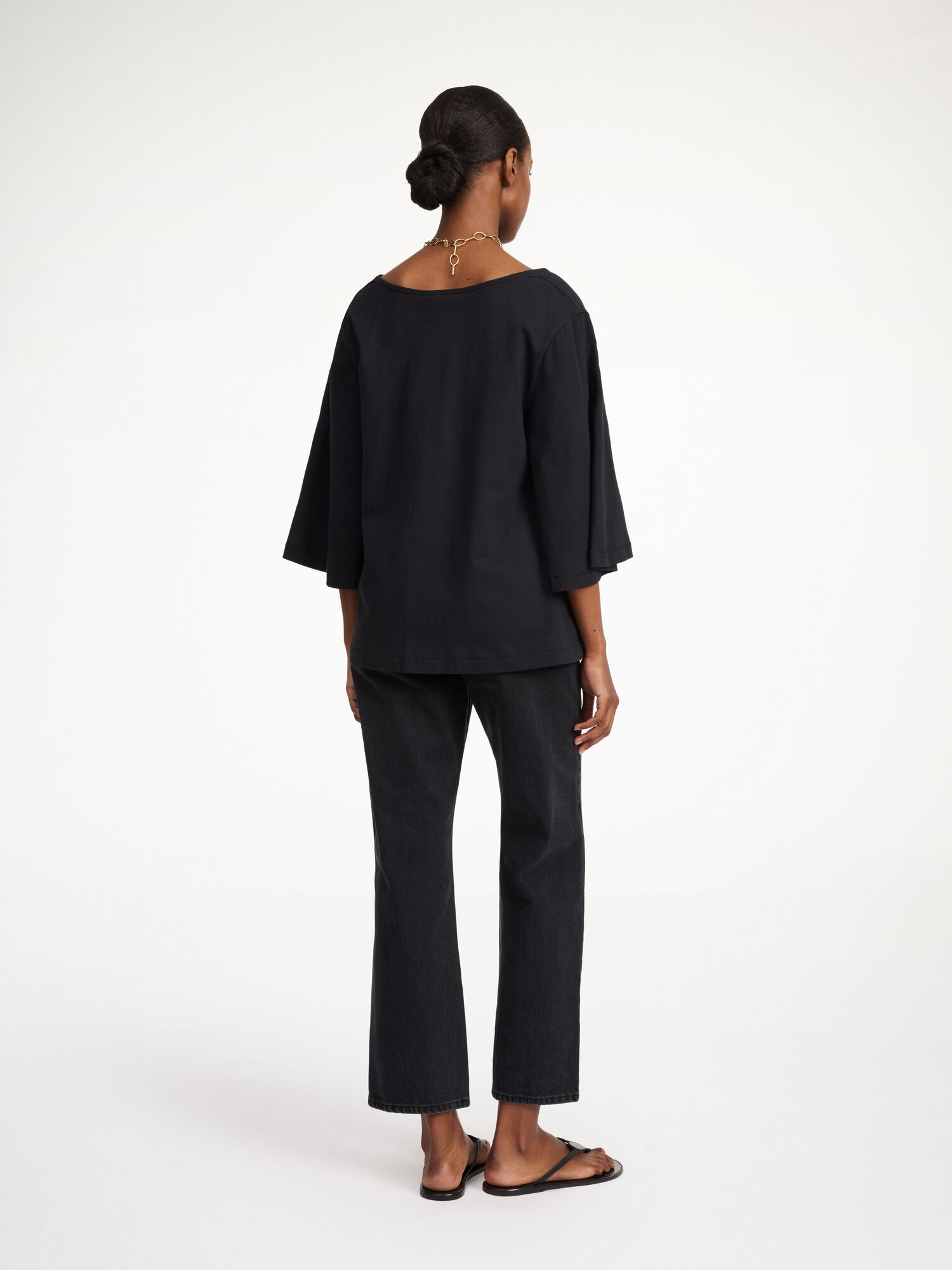 By Malene Birger Bryar Organic Cotton T-shirt Tops Black | UK_BB52398