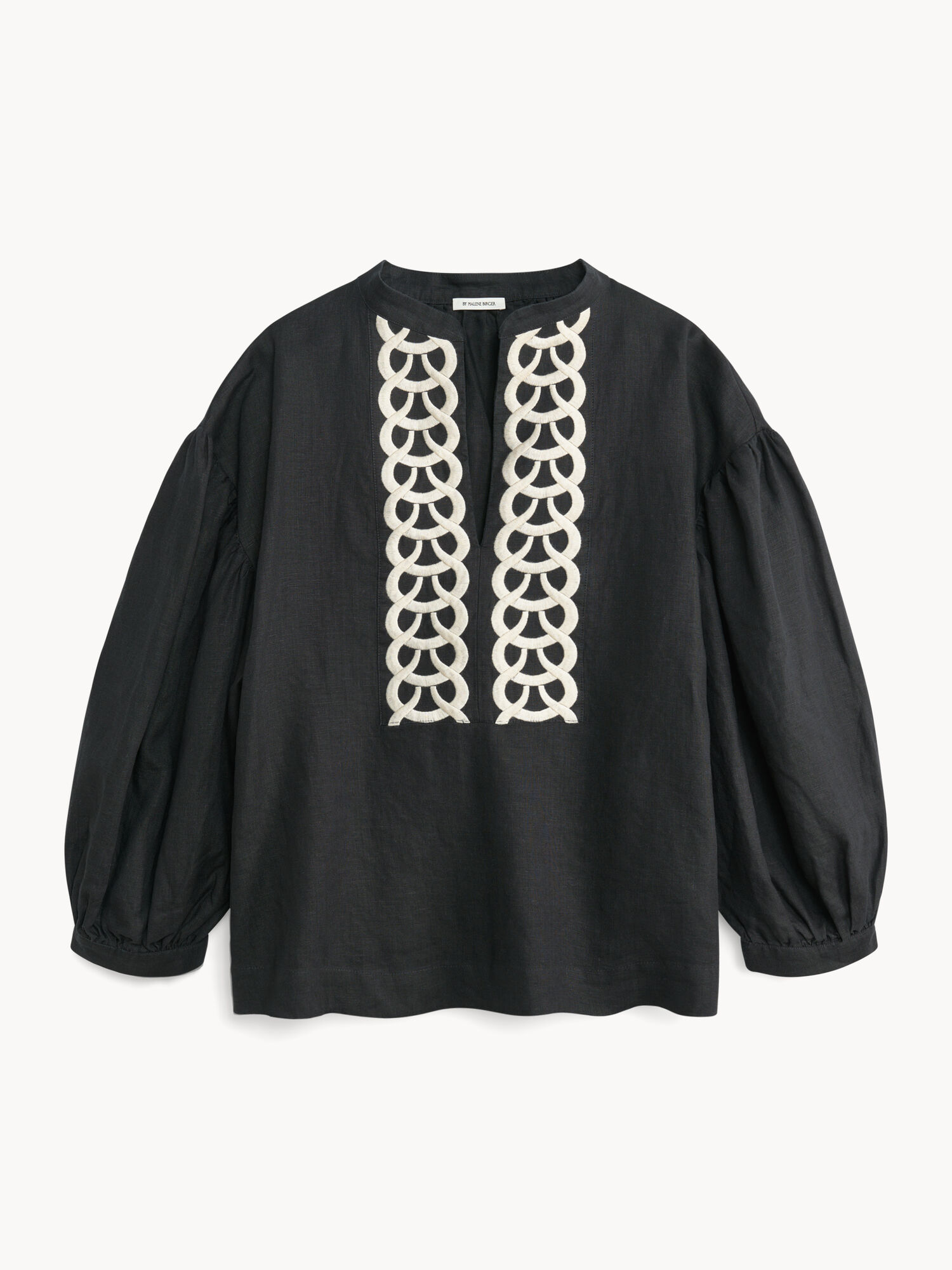 By Malene Birger Cadmus Linen Blouse Shirts Black | UK_BB87306