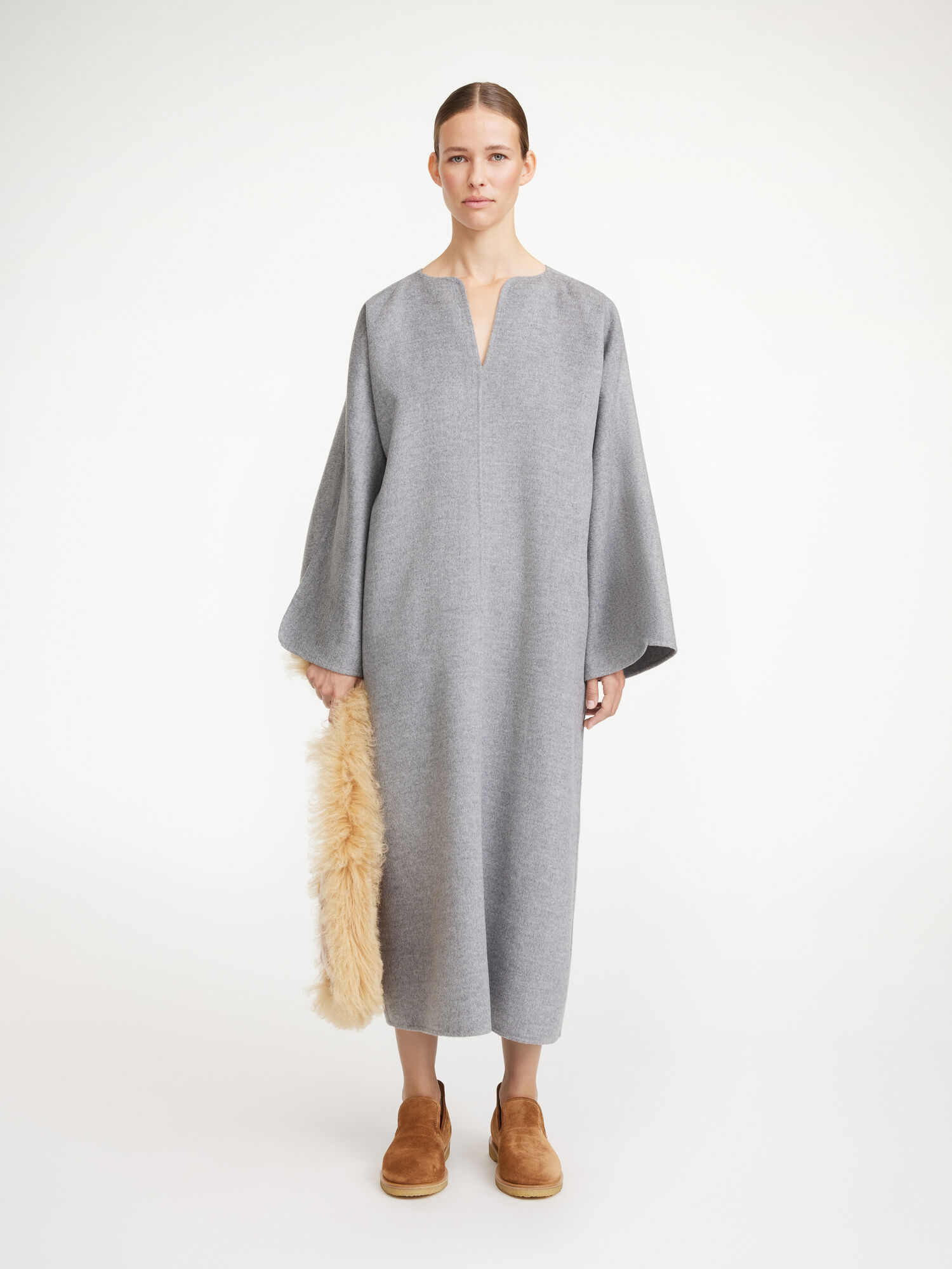 By Malene Birger Cais Maxi Dress Grey Melange | UK_BB42905