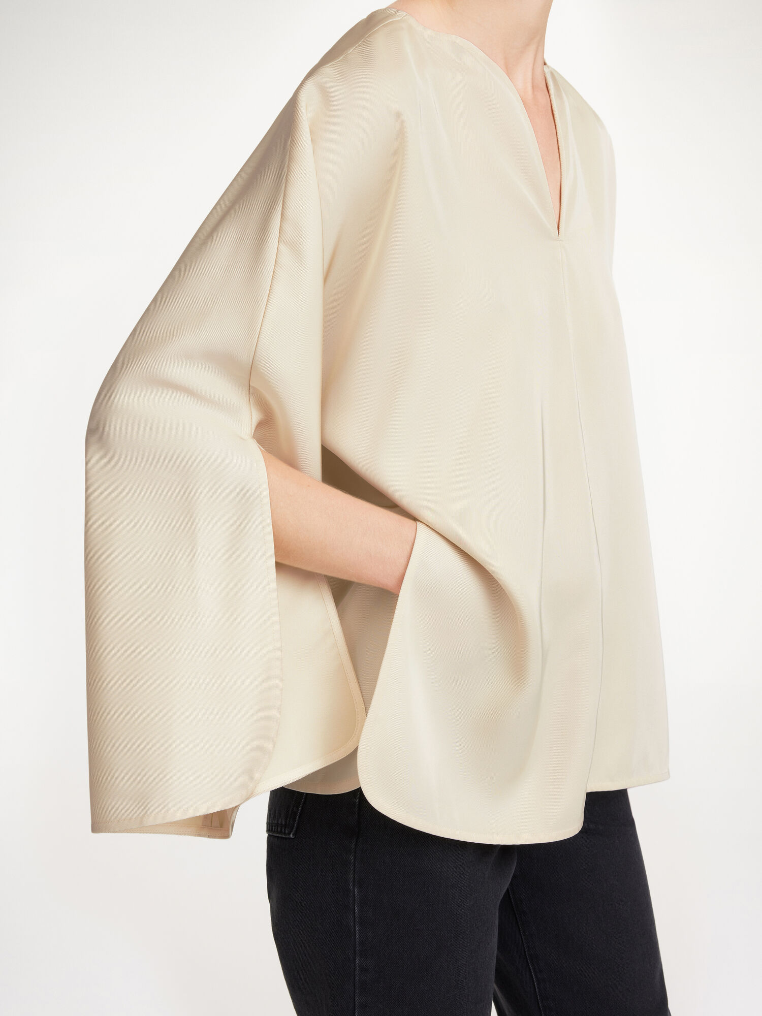 By Malene Birger Calias Tunic-style Blouse Shirts Vanilla Cream | UK_BB58194