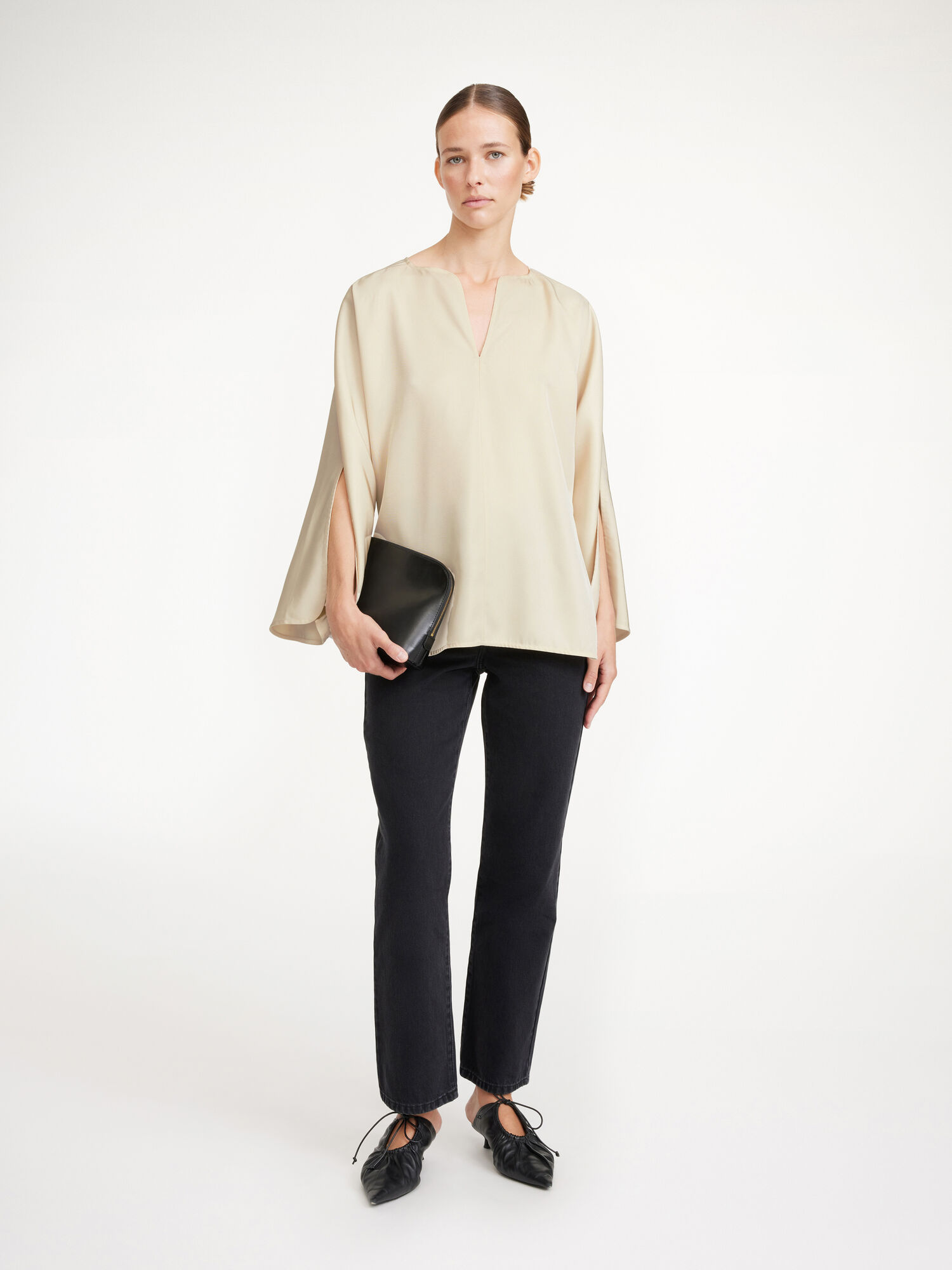 By Malene Birger Calias Tunic-style Blouse Shirts Vanilla Cream | UK_BB58194