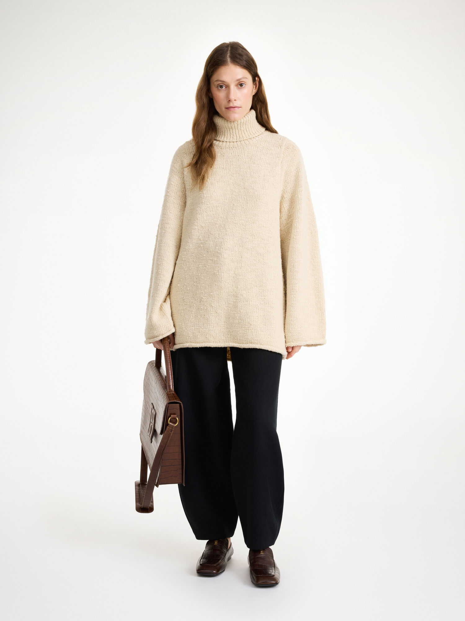 By Malene Birger Charice Wool Sweater Knitwear Oyster Gray | UK_BB95507