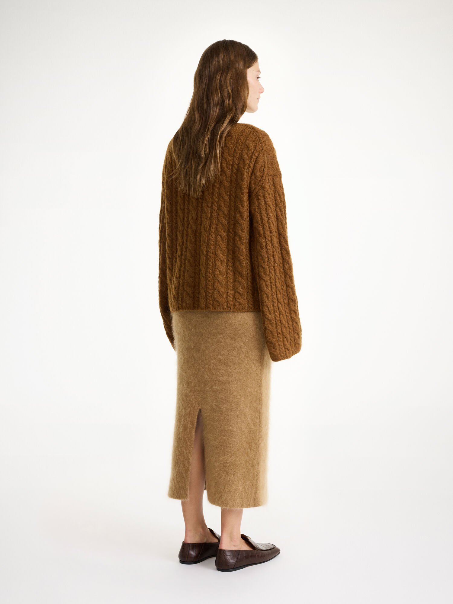 By Malene Birger Cierra Cable-knit Sweater Knitwear Bison | UK_BB56366