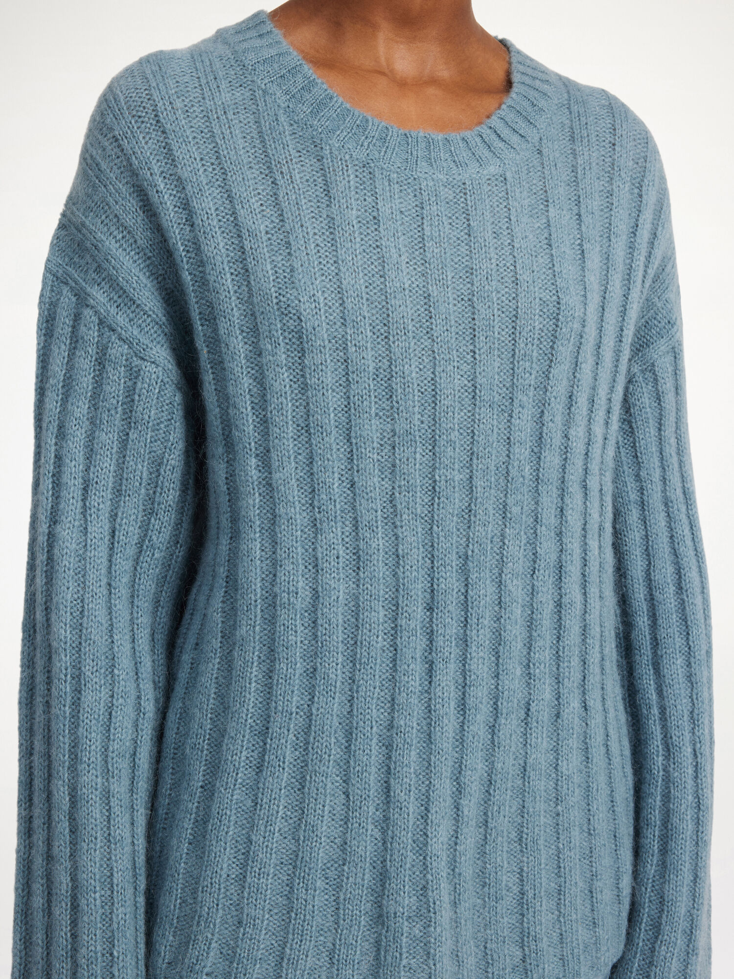 By Malene Birger Cierra Ribbed Sweater Knitwear Cool Water | UK_BB56579