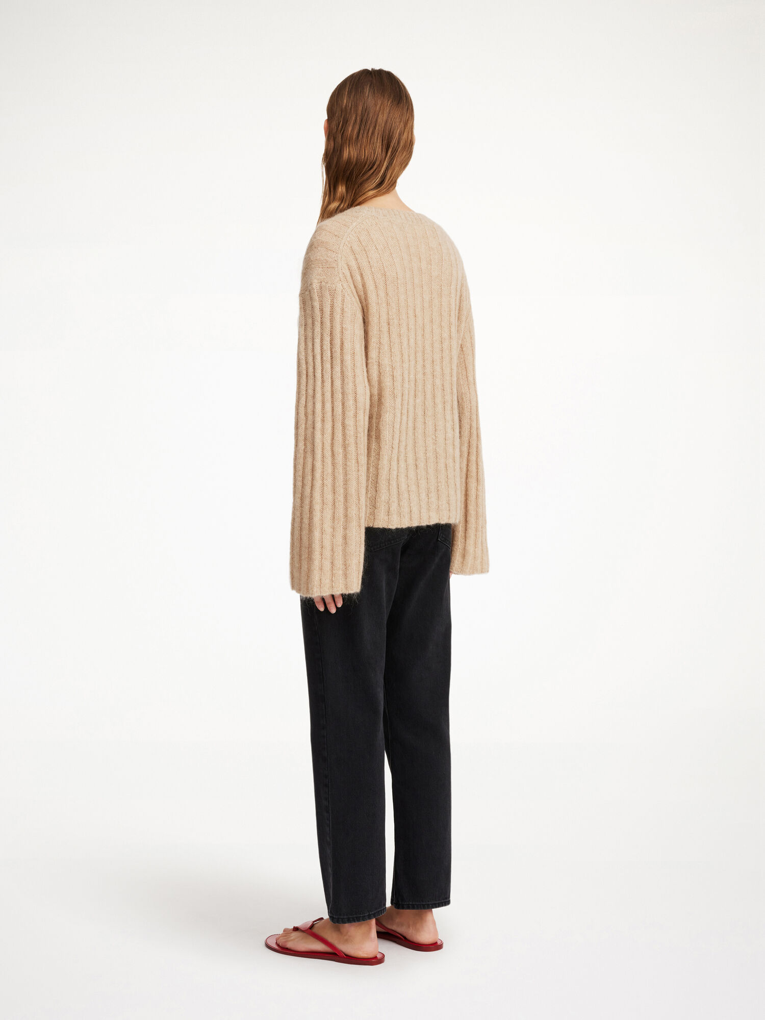 By Malene Birger Cierra Ribbed Sweater Knitwear Twill Beige | UK_BB37216