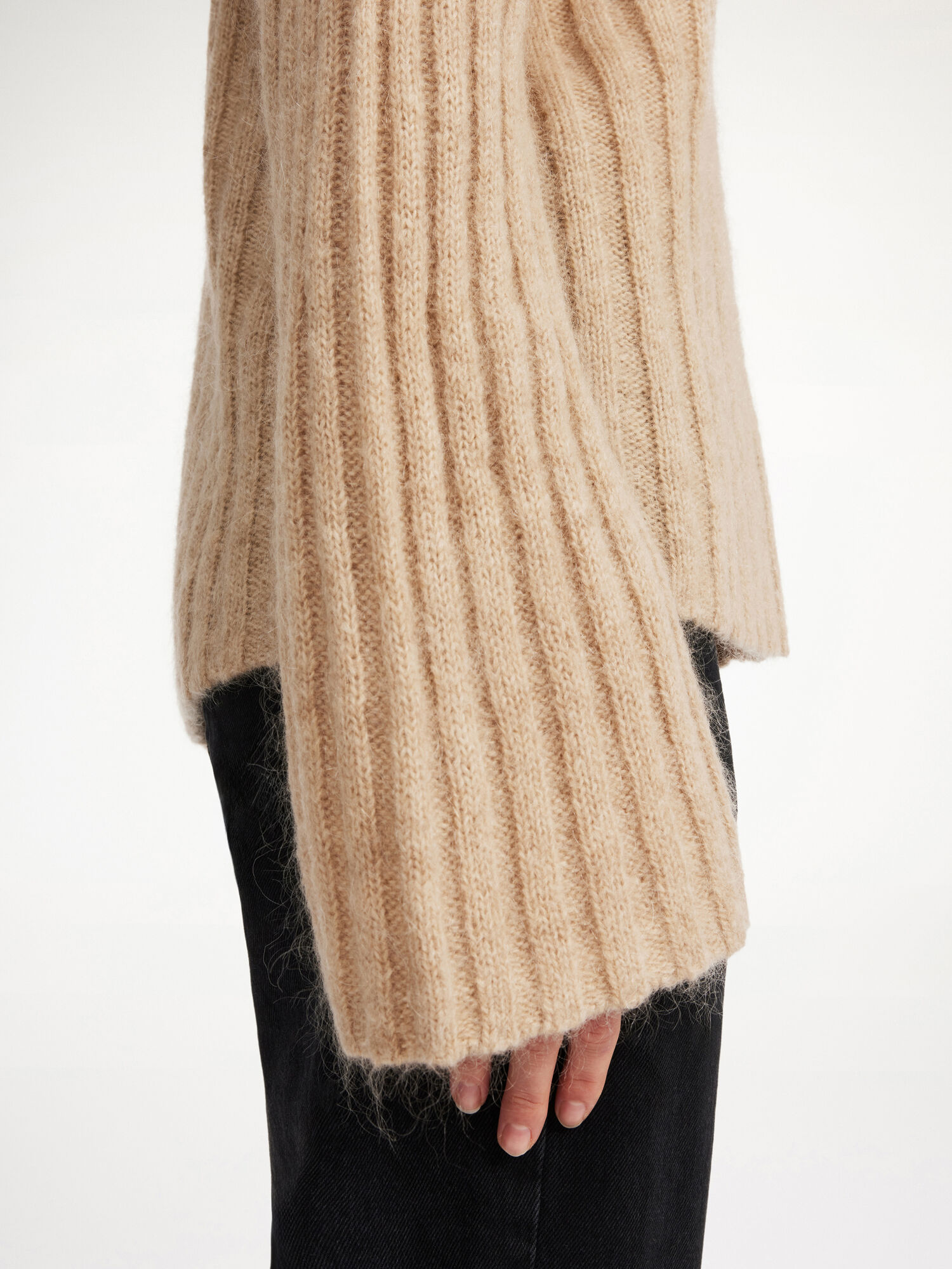 By Malene Birger Cierra Ribbed Sweater Knitwear Twill Beige | UK_BB37216