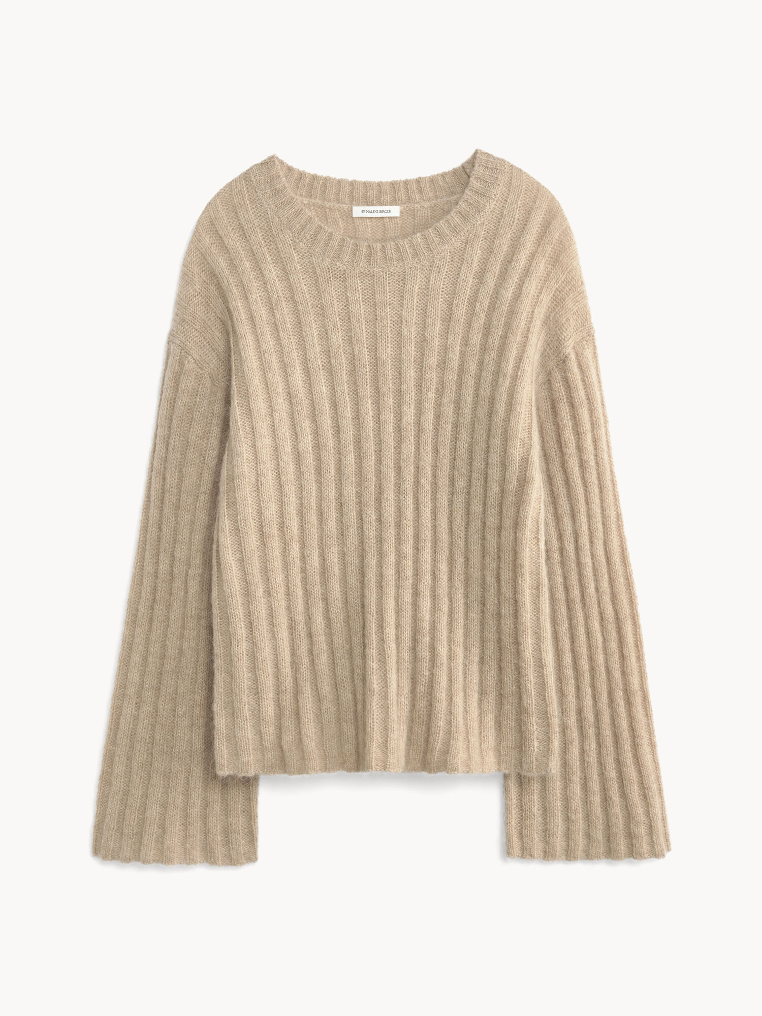 By Malene Birger Cierra Ribbed Sweater Knitwear Twill Beige | UK_BB37216