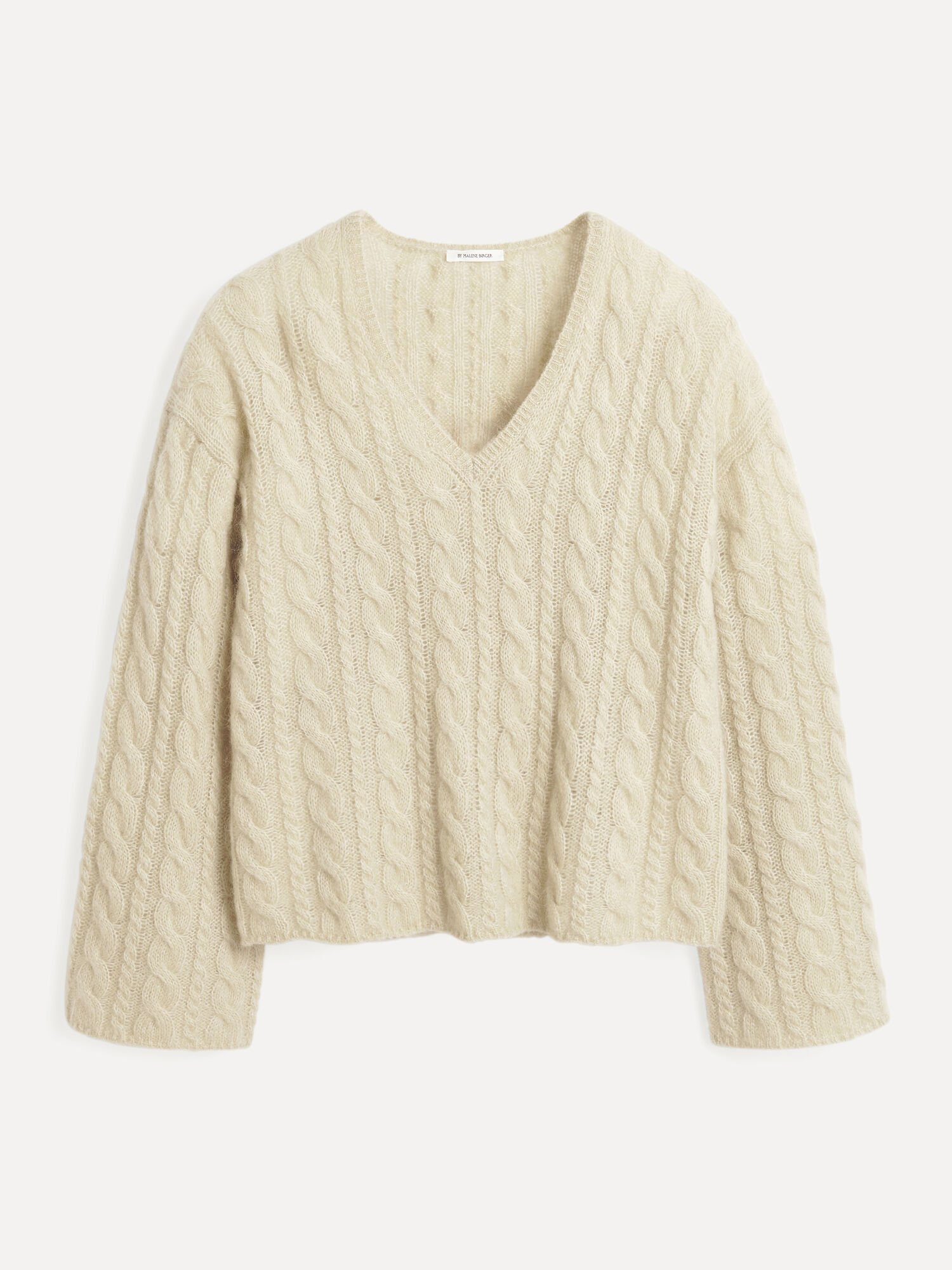 By Malene Birger Cimone Cable-knit Sweater Knitwear Oyster Gray | UK_BB25865