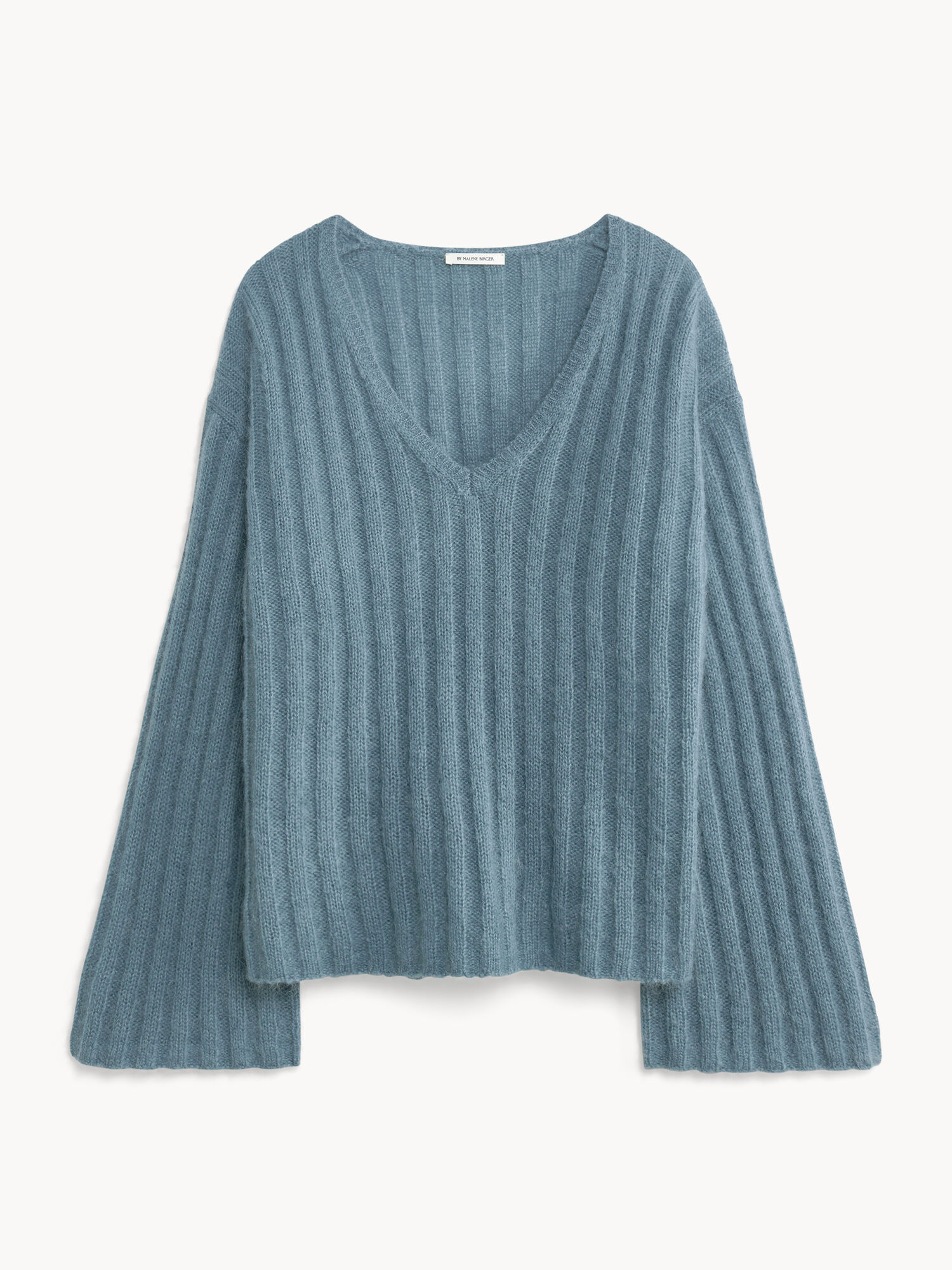 By Malene Birger Cimone Ribbed Sweater Knitwear Cool Water | UK_BB28946