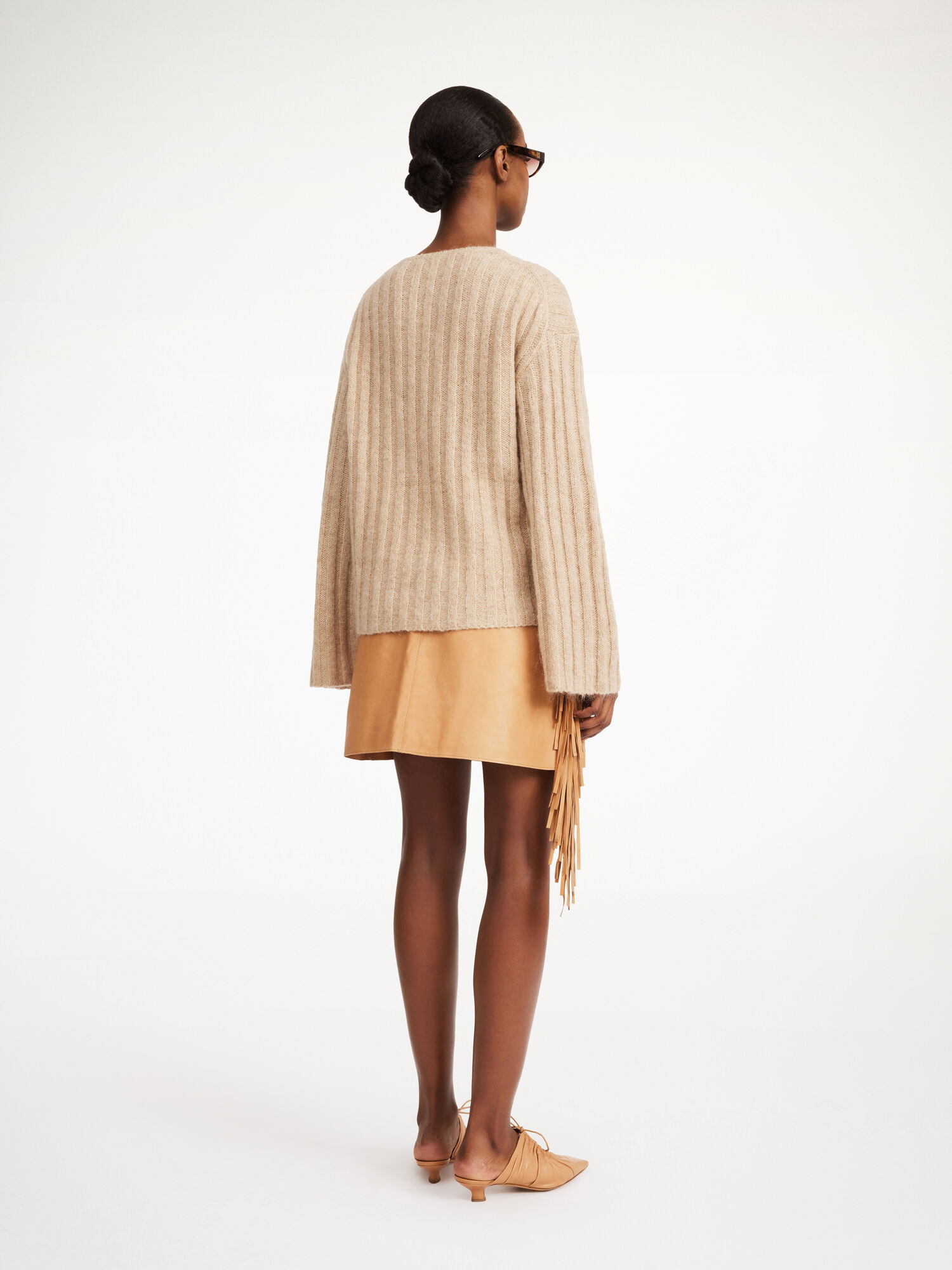 By Malene Birger Cimone Ribbed Sweater Knitwear Twill Beige | UK_BB63705